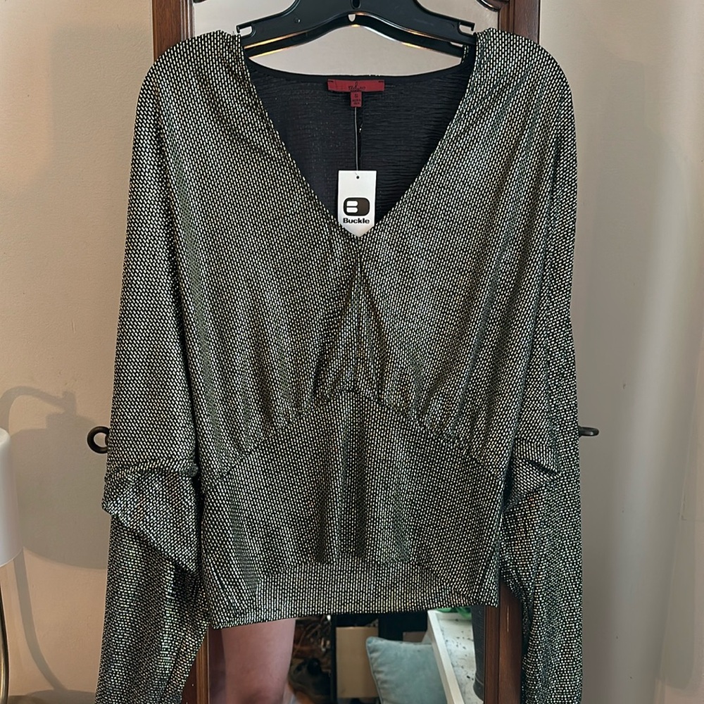 Gold and Black Blouse from Buckle Size S